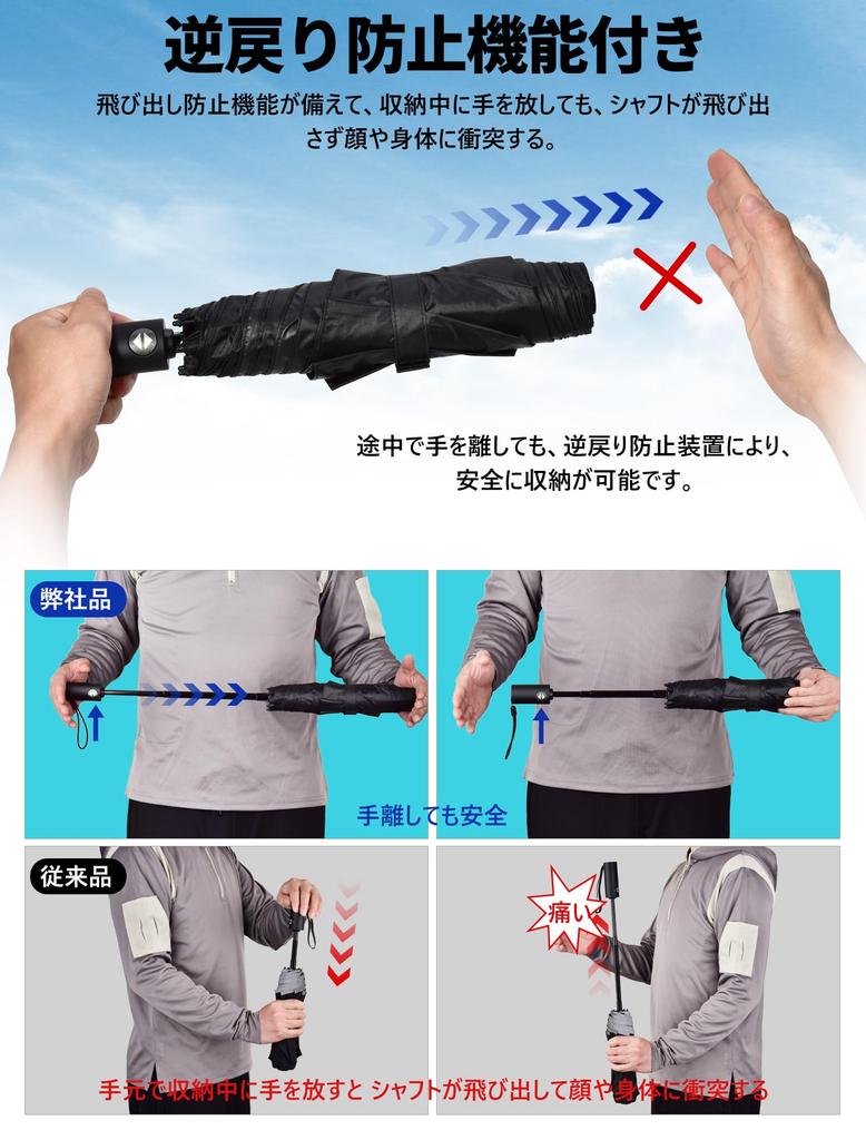 TAIKUU Folding Automatic Suitable for Sun and Strong Wind Manual Super Includes Umbrella Case Suitable for Sun and Men's Umbrella, Lightweight, Large,
