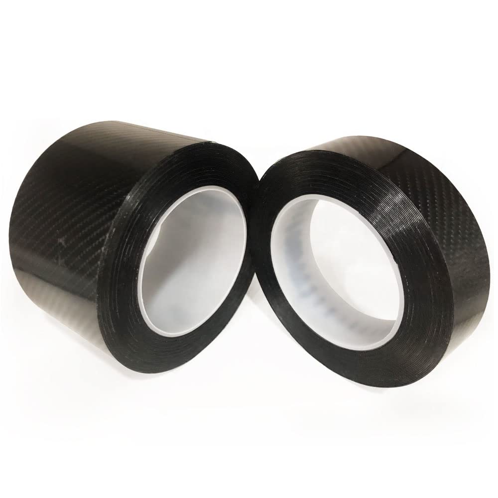 Scuff Protection 5D Carbon for Car Door Side Step and Door Edge Mouldings x Tape-on Film, Black, Doors, Edges, Guards, (10cm 5m)