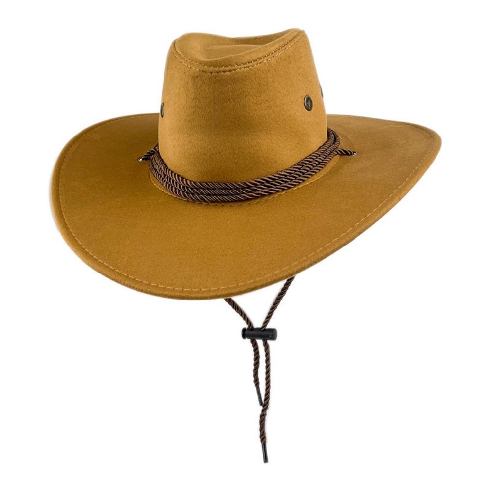 Cowgirl Jazz Hat Vintage Big-Edge Sun Hat Suede Western Cowboy Hat Comfortable For Western Themed Party Daily Music Festival