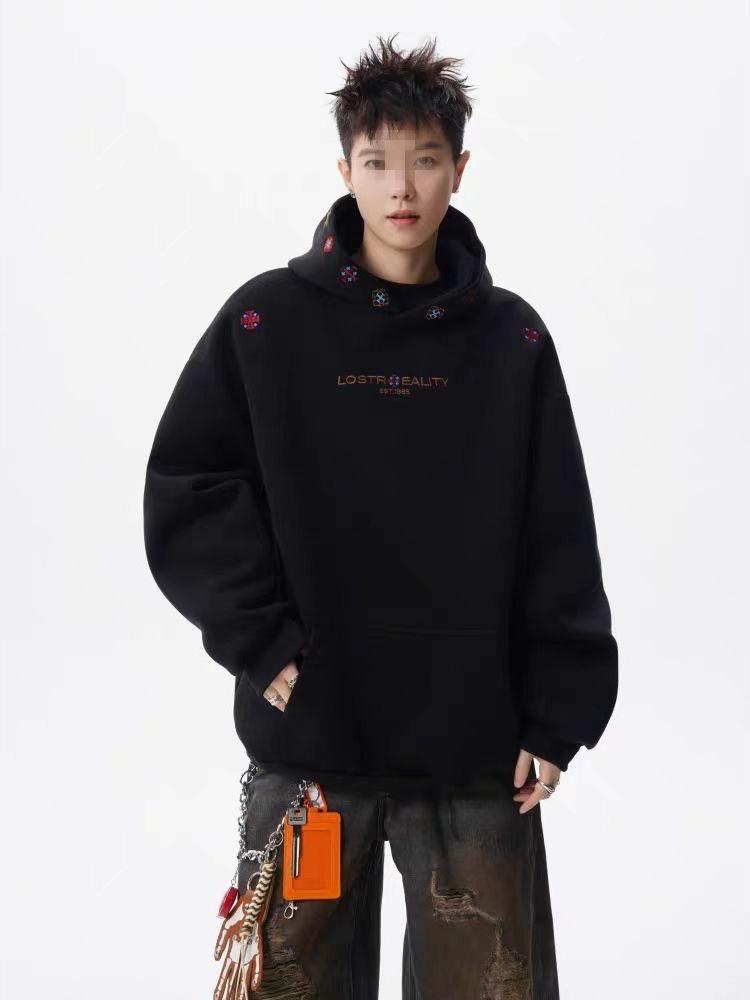 Unisex Designer Embroidered Ethnic Hooded Sweatshirt - Trendy, Versatile, and Loose Fit for Autumn
