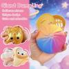 Large Dumpling Shaped Squishy Fidgeting Plaything Plush Stretchy Stress Relief Ball Glittery Sensory Toy For Kids Adults Anti-Anxiety Gift
