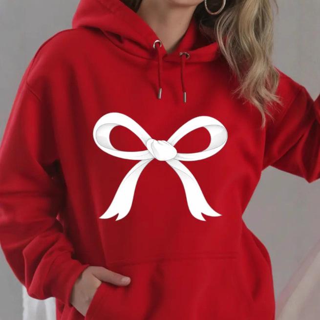 2025 European and American Style Long-sleeve Hoodie with Bow Knot for Autumn/Winter