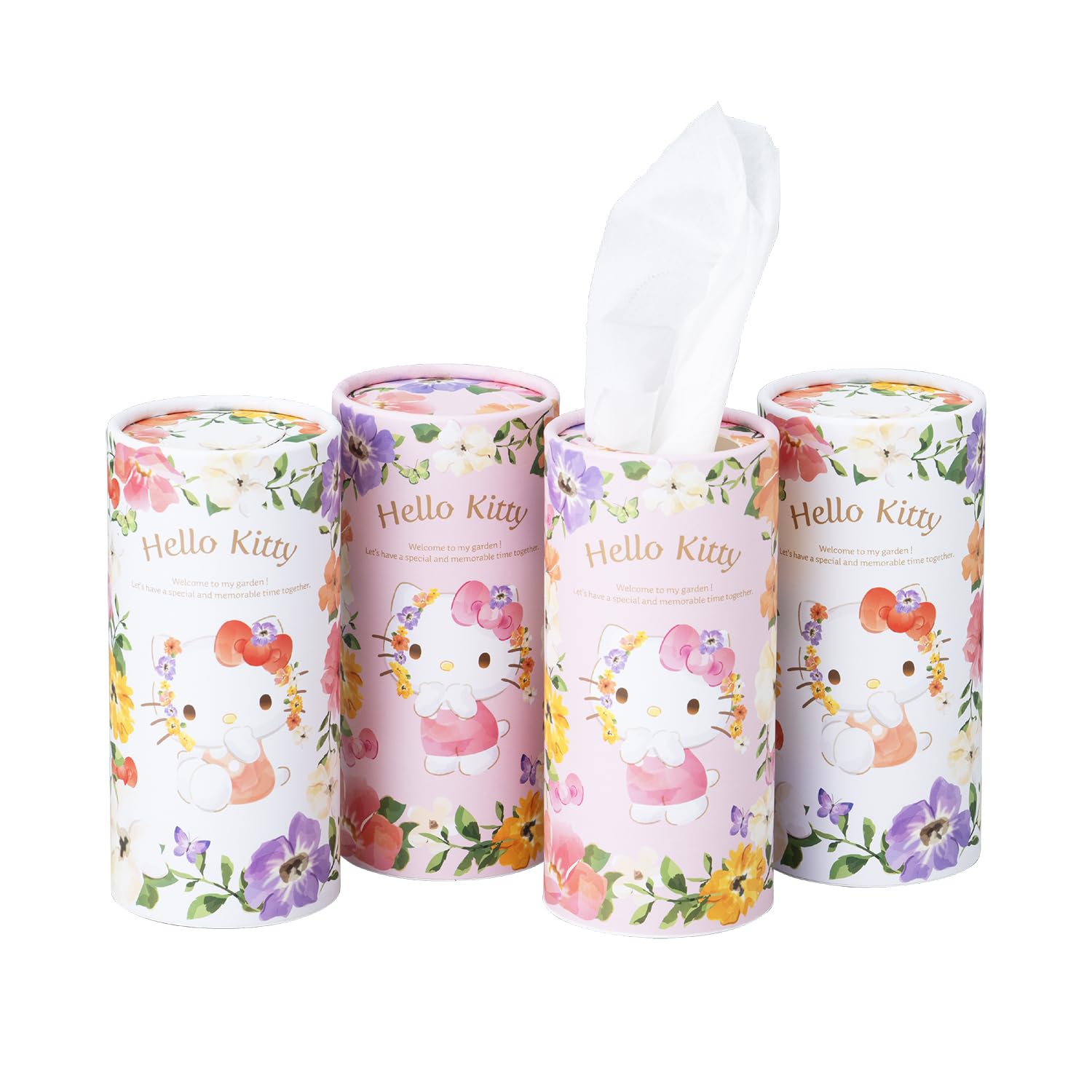 

Sanrio Hello Kitty Бумажные салфетки в бутылке Набор из 4 упаковок на Идеально для автомобильного напитка Идеально для или на открытом воздухе с имеющейся в продаже Тонкая короткая бутылка ПРИВЕТ
