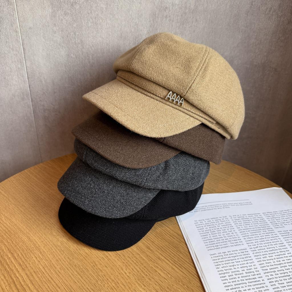 Solid Color Letter A Retro Beret Hat Ladies Polyester Fabric Accessory Fashion