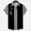 Camicia da uomo a maniche corte a righe stile hawaiano con stampa 3D, larga, stile street, top alla moda da uomo, casual, semplice, senza tasche