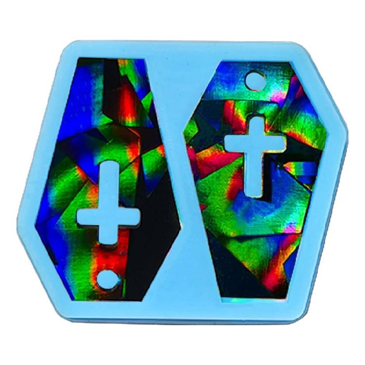 Silicone Mold DIY Hexagonal Cross Earring Keychain Pendant Mould Resin Molds