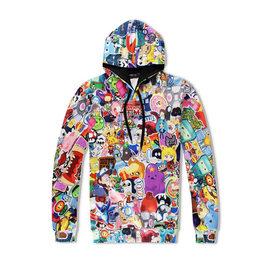 Hochwertiger Niedlicher Anime-Print Hoodie: Lässiges, lockeres, vielseitiges Sweatshirt im amerikanischen Stil