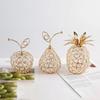 Metal Fruit Figurine Artificial Crystal Pear Ornament Gold Crystal Pear Ornament  Living Room