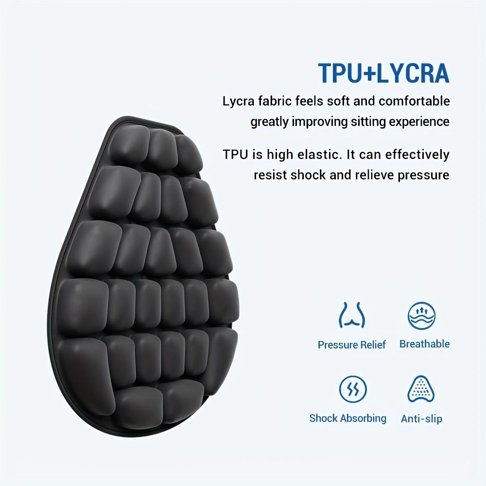 3D Motorcycle Air Cushion, Pressure-Relieving Shock-Absorbing Breathable Motorcycle Seat Cover, Portable And Foldable with Deflation Feature, Designed