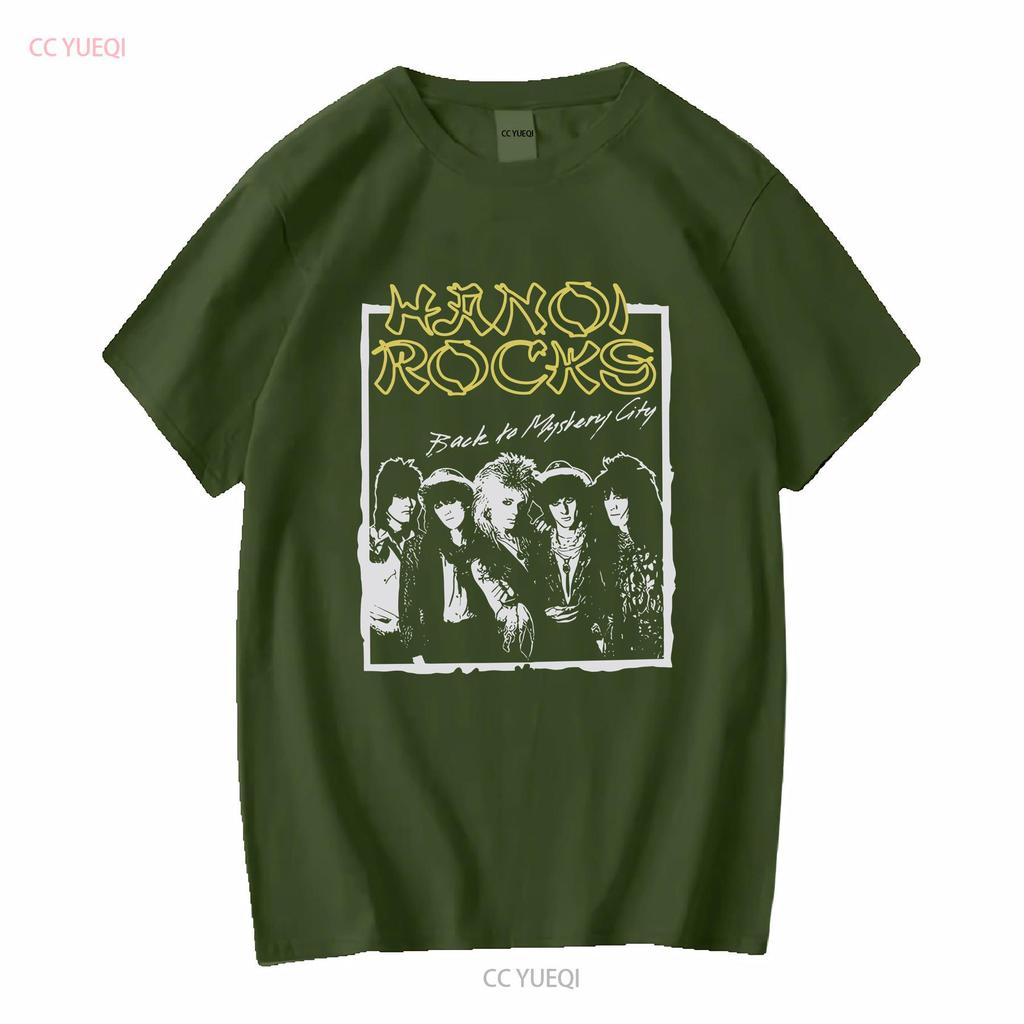Hanoi Rocks Back To Mystery City Mens T Shirt Long or Short Sleeves Vintage Washed Graphic Breathable Soft