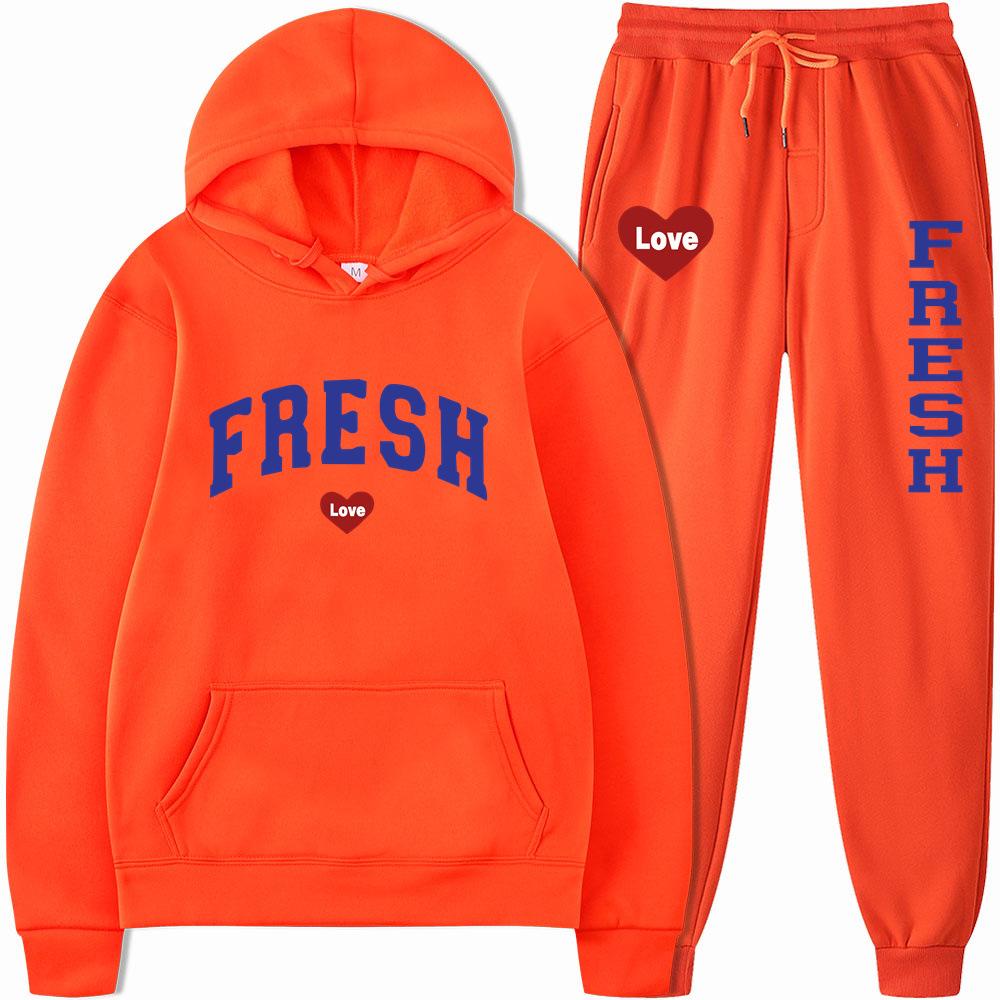 2023 Cross Border Printed Volná jarní a podzimní mikina s kapucí a punčochové kalhoty s kapucí