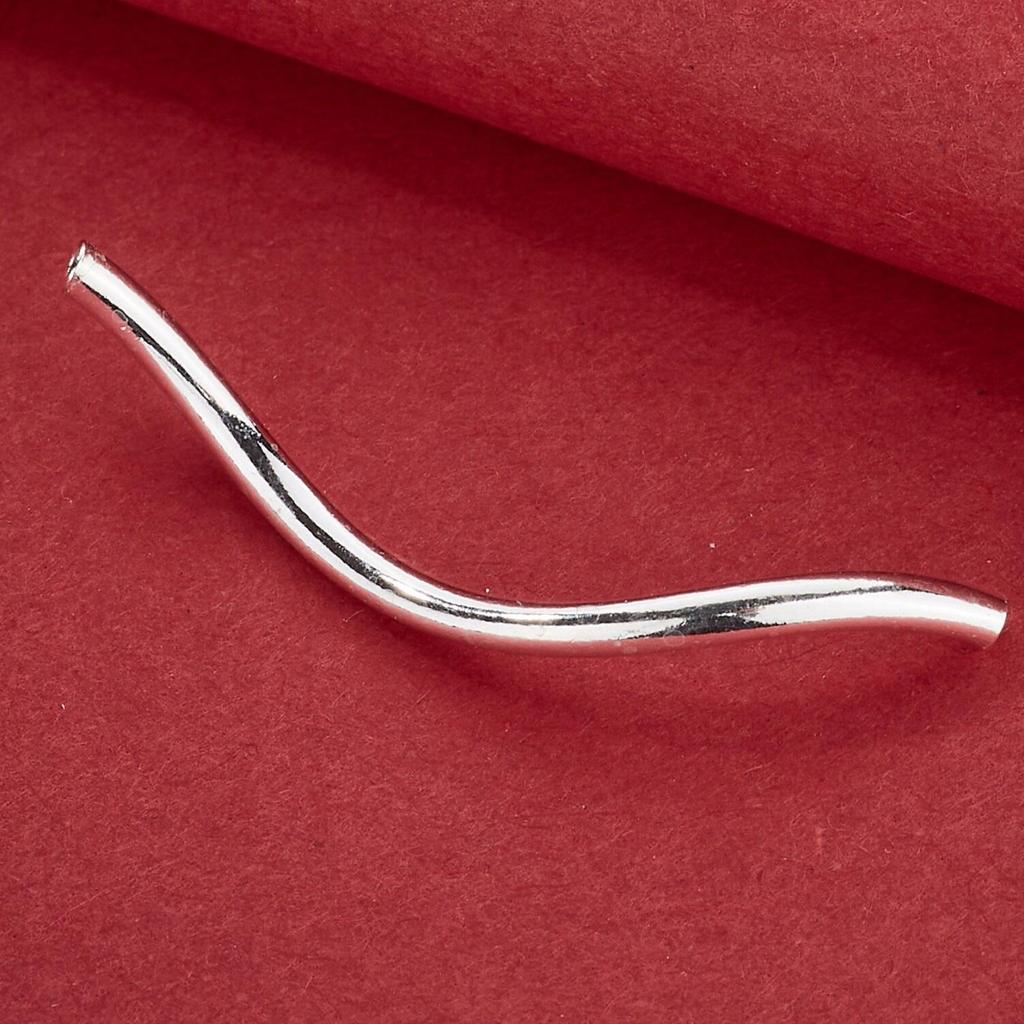S925 Sterling Silver S-Shaped Bent Tube Beading Kit for DIY Bracelets and Necklaces