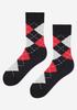 Cotton Men's Socks with Diamonds Rhombus MEN'S SOCKS RHOMBUS Black 41/45
