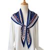 New Denim Blue Printed Triangle Scarf Waist Seal Multi-functional Sunscreen Shawl Headscarf Scarf High-end Waist Silk Scarf