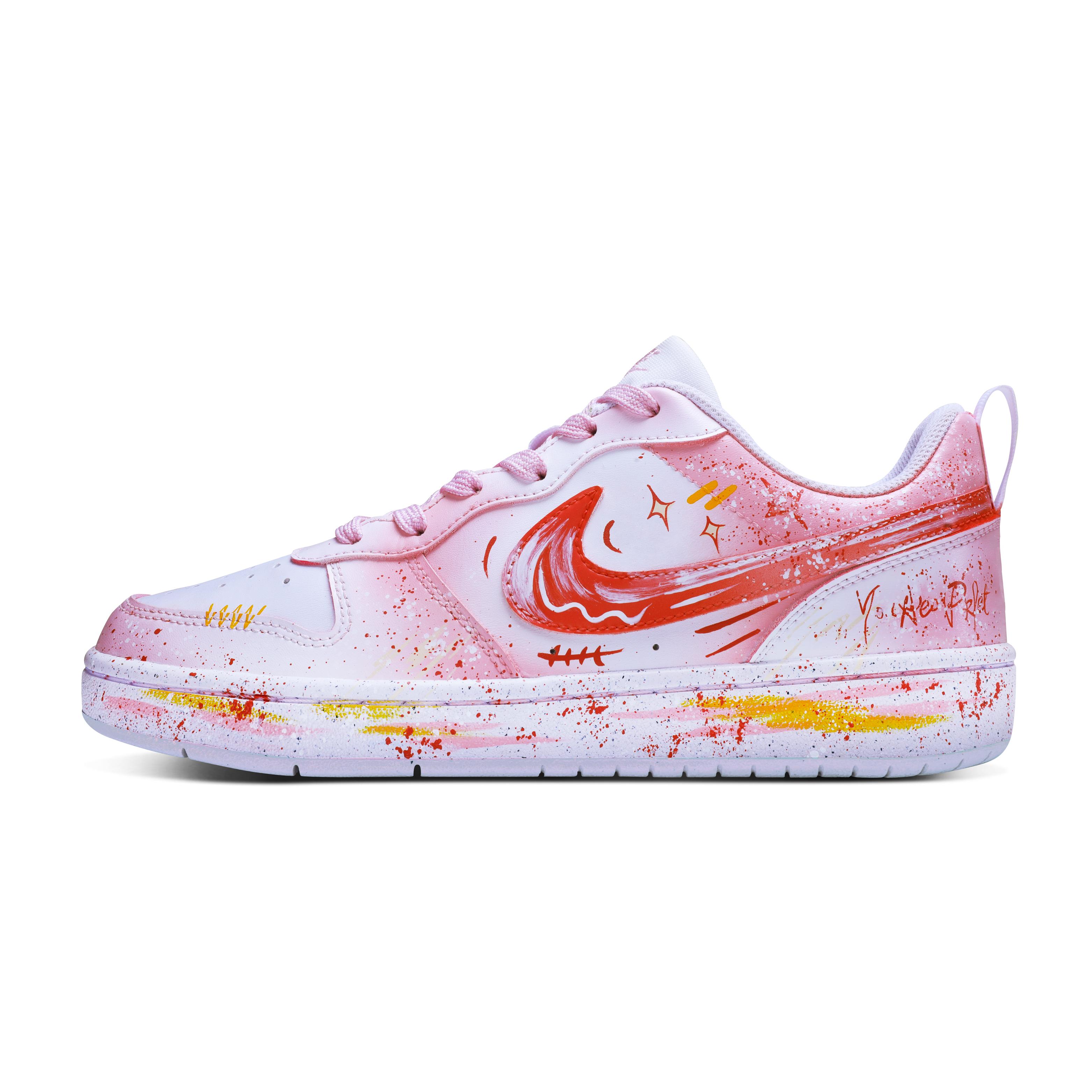 

Nike Court Borough 2 Leather Abrasion Resistant Slip Resistant Low top Skateboard Shoes Unisex New Year Red BQ5448-100(Team656--BOX) 37.5