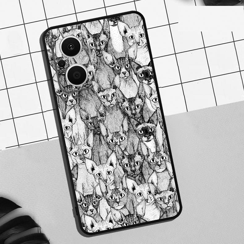 Sphynx Sphinx Cat Case For OPPO Reno 13F 12F 11F 8T 7 8 10 11 12 13 Pro OPPO Find X8 X6 Pro X3 X5 Lite Cover
