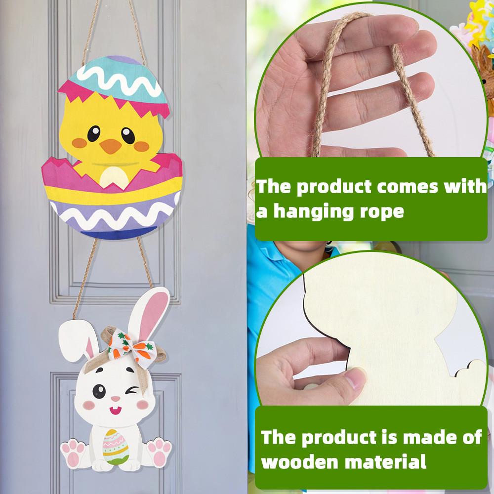 Egg Delightful Easter Chicken Wooden Door Hanger For Holiday Celebrations And Decor