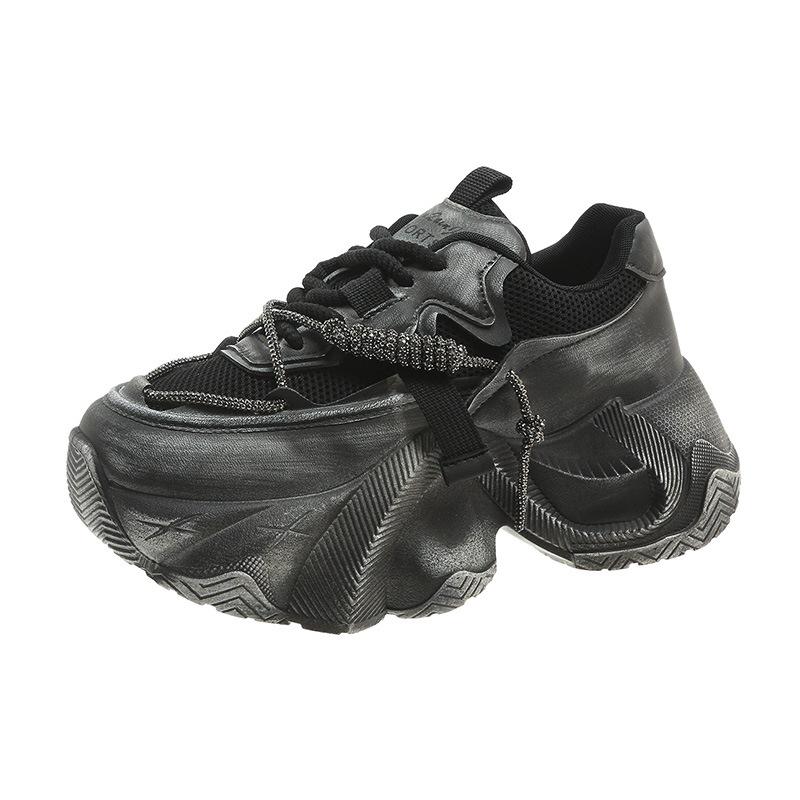 

European station Internet celebrity women s shoes 2025 spring and summer new muffin thick sole height increase sports casual shoes dad shoes 40 чорний