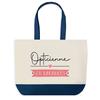 Tote Bag - PLANETEE - Optician On Vacation - Blue Background - Cotton 40 X 45 Cm - Made In France