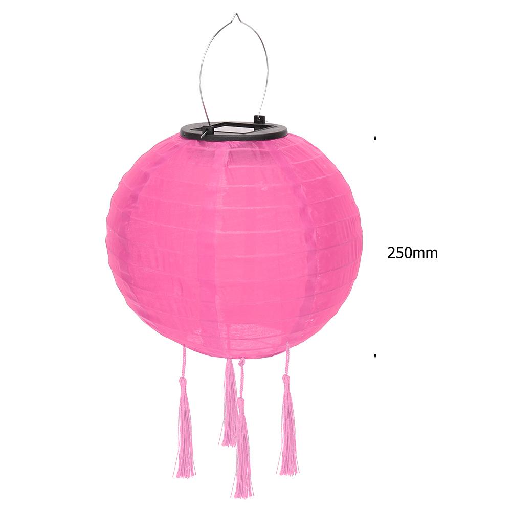 12 Inch Colorful Lantern Waterproof Outdoor Garden Decoration Holiday Supplies Nylon Round Hanging LED Solar Lantern