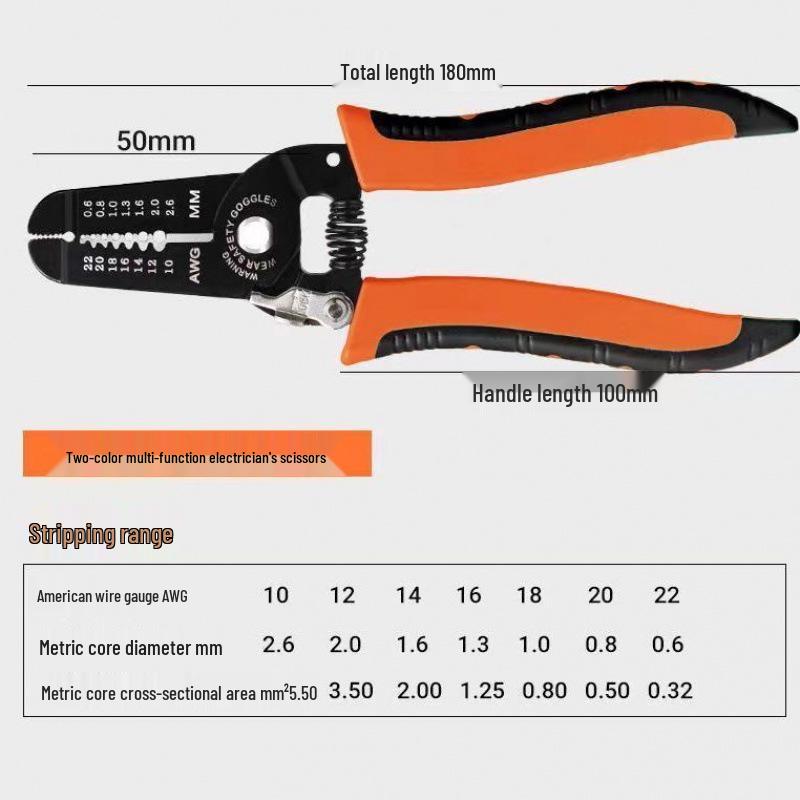Craft Multifunctional Wire Stripper Electrician Pliers: Wire Stripping, Cutting, and Skinning Tool