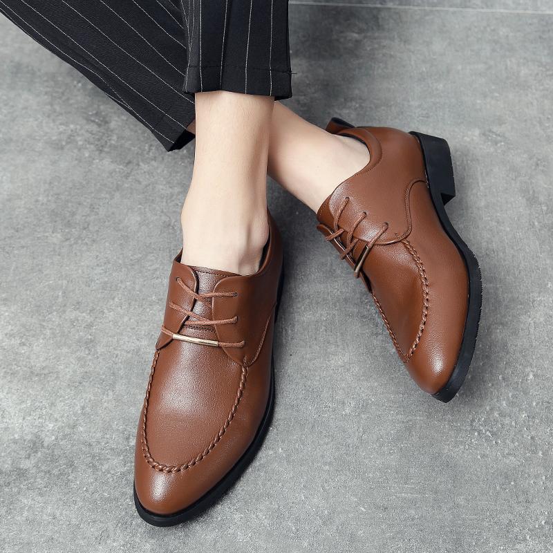Men's shoes large size leather shoes fashion men's business dress shoes trend British gentleman shoes wedding shoes