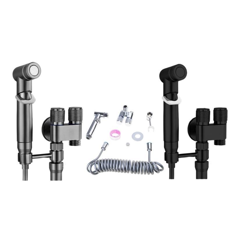652F Handheld Bidet Sprayer Toilet Bidet Attachment with Double Outlet Valves Handheld Toilet Bidet Faucet Sprayer Enduring