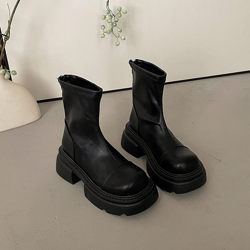 Thick-soled heightening Martin boots women's fashion classic versatile 2025 autumn and winter new British style women's boots trendy shoes