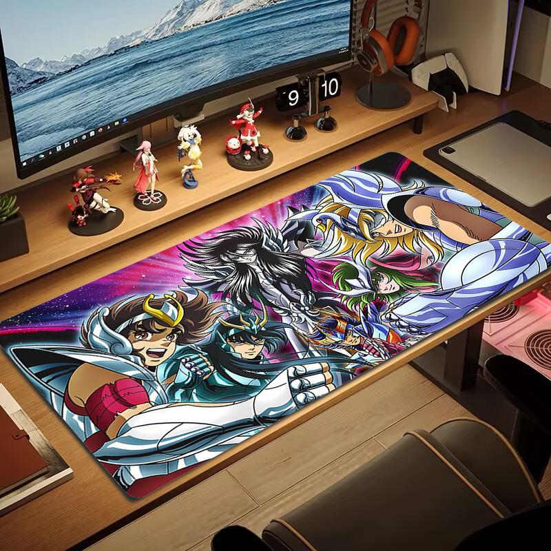 Anime Saint seiya Color Mouse Pad Large Gaming Table Cushion Non-slip Laptop Tablet Big Mousepad XXL Mat Mini PC Playmat With Lock edge
