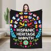 National Hispanic Heritage Month All Countries Flags Hearts Soft Cozy Blankets For Couch Bed  Novelty Throw Blanket