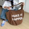 Model New Large Capacity Letter Print Fashion Simple Versatile Casual Washed Denim Shoulder Bag