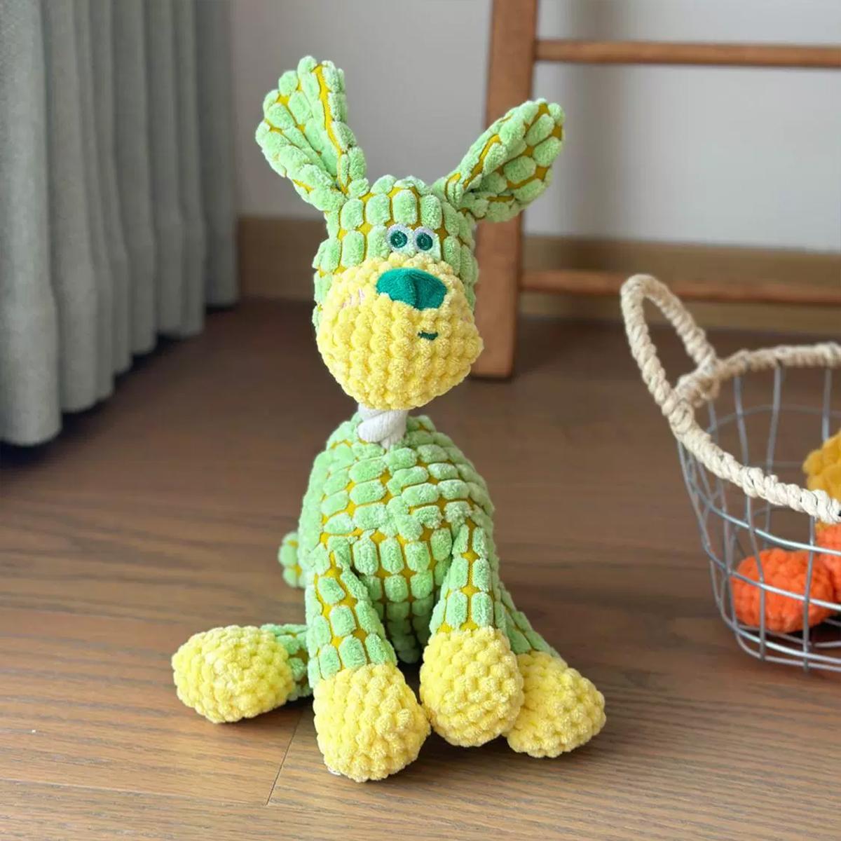 Joli jouet en peluche d'âne pour chiens - Jouet interactif couinant et mâchouillable pour animaux de compagnie avec un son amusant, Jouet en peluche douce pour la dentition des chiots