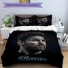 Messi Soccer Star Signature Portrait Personalized Name Bedding Set,Cozy Bed Linen for Teen Boys Bedroom Decoration,Perfect Birthday Gift,Washable Duve