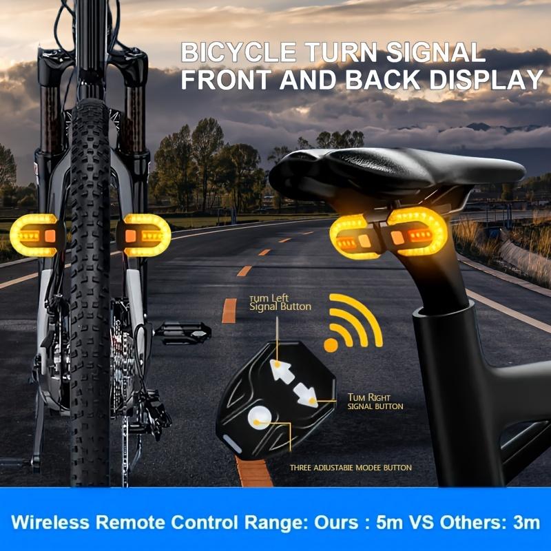 LED Bike Turn Signal Lights with Wireless Remote USB Rechargeable Taillight Set