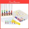 Kids Sorting Wooden Tubes Game With Color Coded Beads For Parent Activity Child