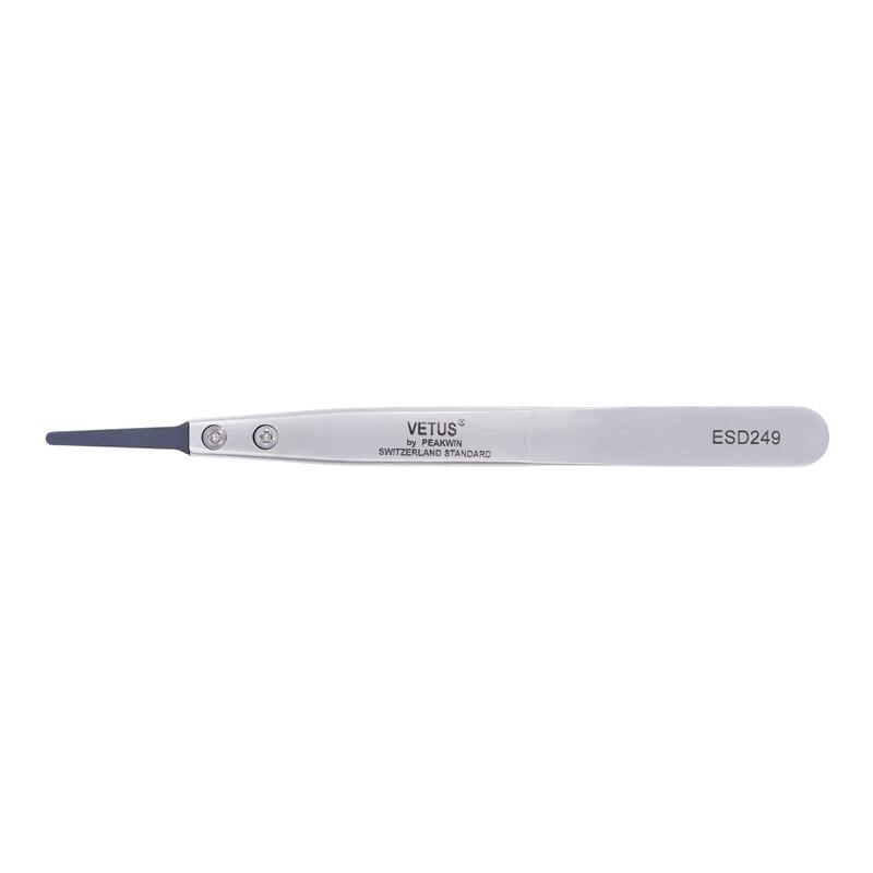 VETUS ESD series Interchangeable Head Anti-static Tweezers Stainless Steel Body Anti-static Carbon Fiber Conductive Plastic H