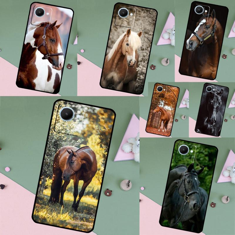 Animal Steed Horse For Realme GT6 GT7 Pro 10 11 12 13 14 15 Pro Plus C55 C71 C65 C63 C61 C53 C67 C35 C75 Case