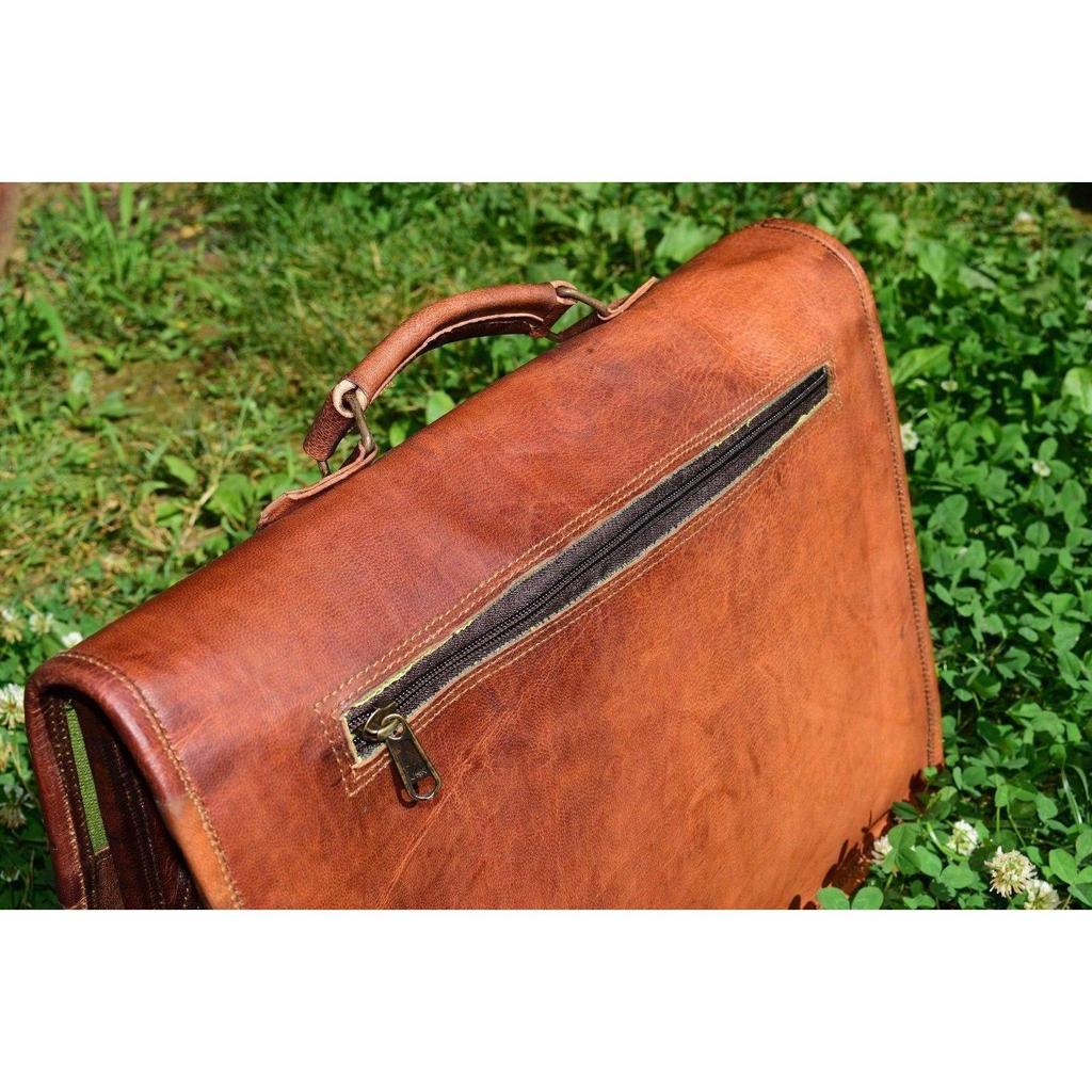 Nuova vera borsa in pelle di capra da uomo, borsa da lavoro vintage marrone, borsa a tracolla originale
