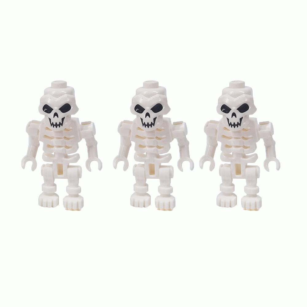 MOC Steine Mittelalter Alchemie Raum Küche Zauberer Trank Bausteine Teufelsquelle Schloss Straßenlaterne Hexen Figuren Szene Schädel