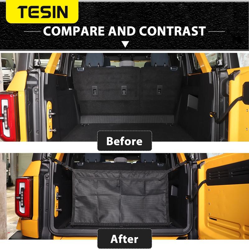 Plasa de portbagaj TESIN pentru portbagaj pentru Ford Bronco 2022 cu 4 usi, organizatoare de plasa de bagaje pentru interiorul masinii