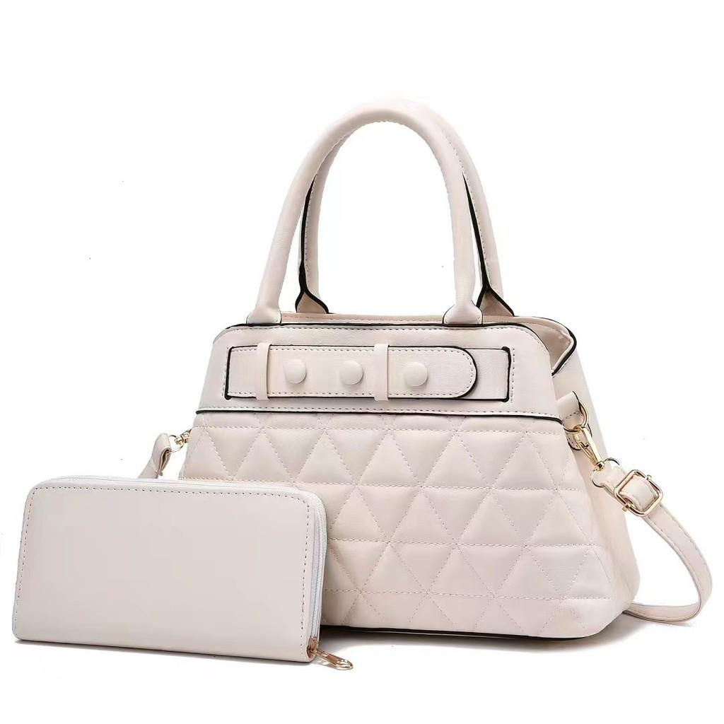 Stylish Two Piece Set Womens Quilted Letter Bag Elegant Casual Tote Bag In Black Wine Blue Beige Khaki Pink Yellow