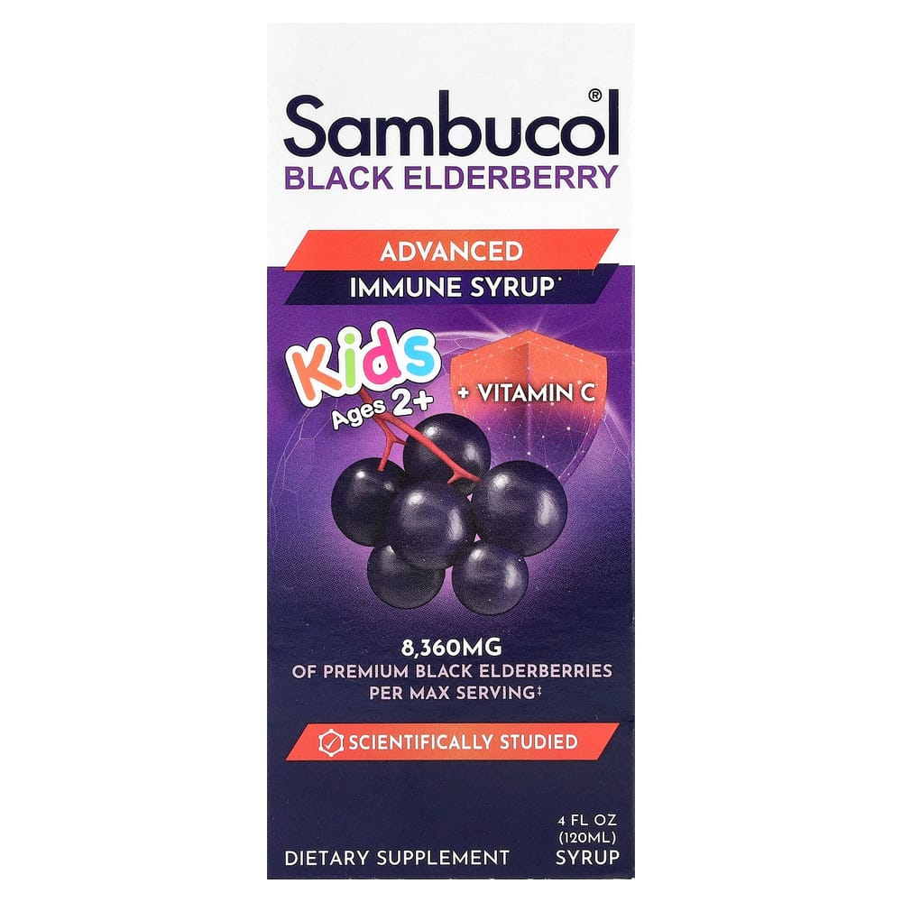 

iHerb Sambucol Children s Black Elderberry Syrup, Berry Flavor, Ages 2+, 120ml (4 fl oz) 120ml - 1 ea