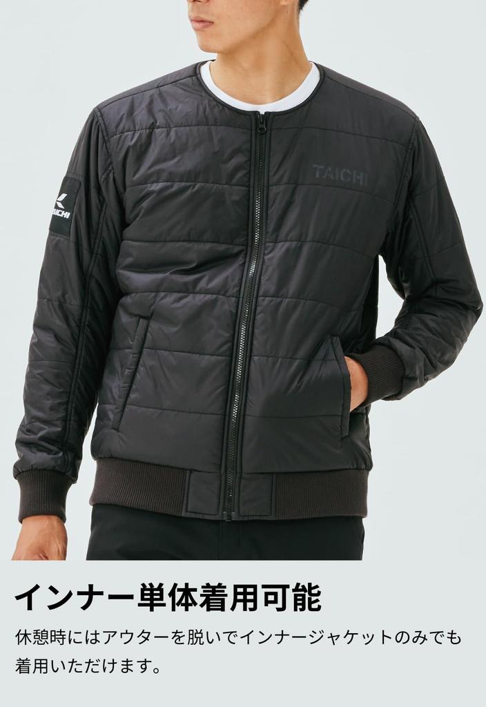 RS TAICHI Monster RSJ726 Size Motorcycle Riding Jacket for Windproof and with CE Protectors and Removable Inner Lining All-Season Parka, BLACK, L,