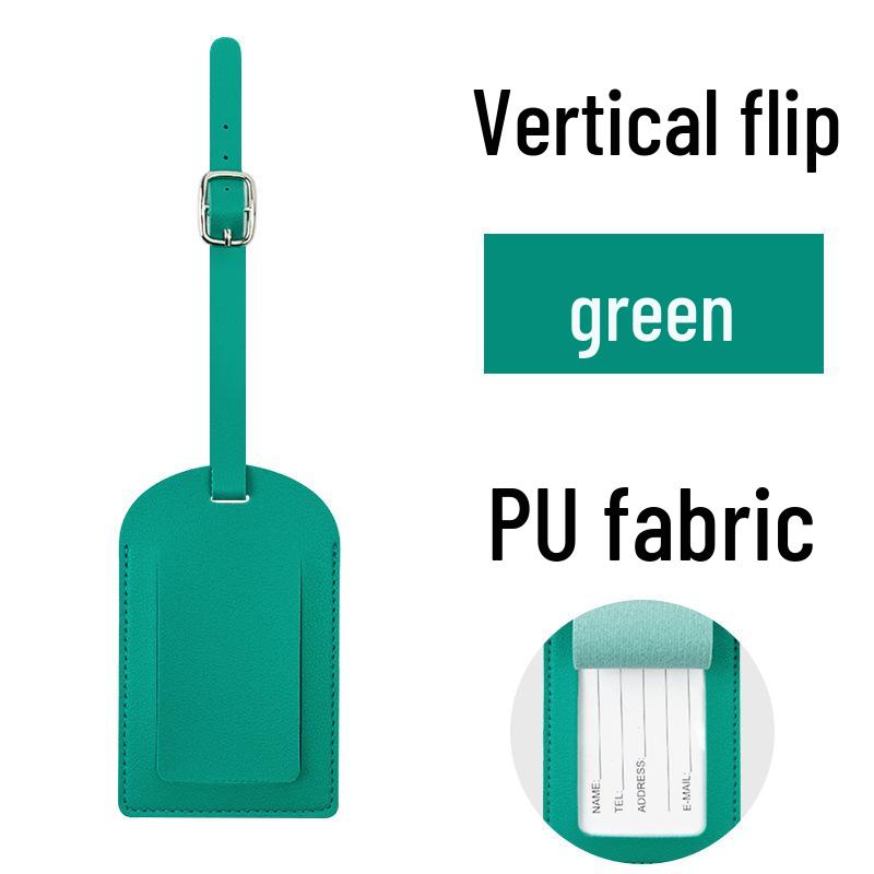 Available: Thickened PU Leather Luggage Tag - Horizontal/Vertical Flap with Pocket and Buckle, Includes Signature Paper.