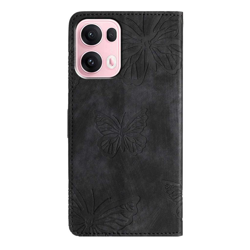 For Oppo series.Oppo A17 A18 A36 A54 A57 A58 A74 A76 A77 A78 Reno8...Faux Leather Wallet Case with Butterfly Design,Card Slots & Shockproof Protection