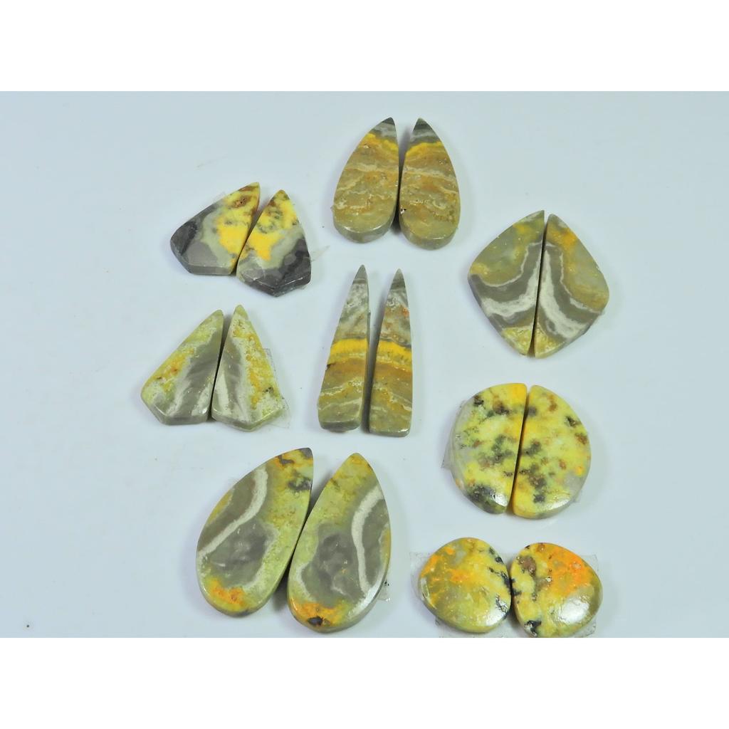 12-26 MM Natural Bumble Bee Jasper Pair Fancy Cabochon Gemstone 8 Pair Lot C-740