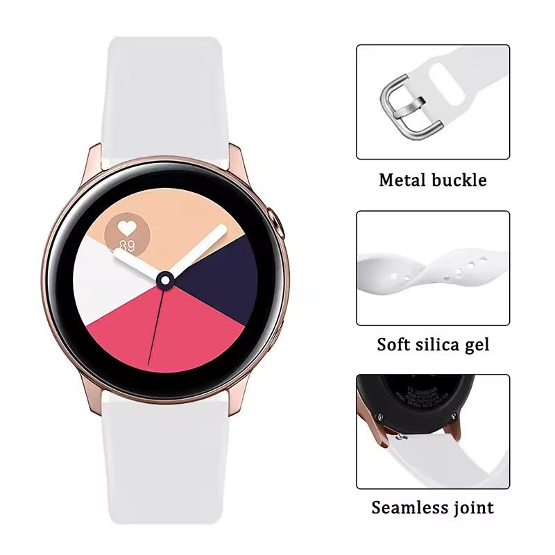 Silicone Strap Bands for Samsung Galaxy Watch 6 5 4 Active 2 Sports 22mm Watch Straps For Amazfit GTS 4/3/2e/Bip Watchbands Belt