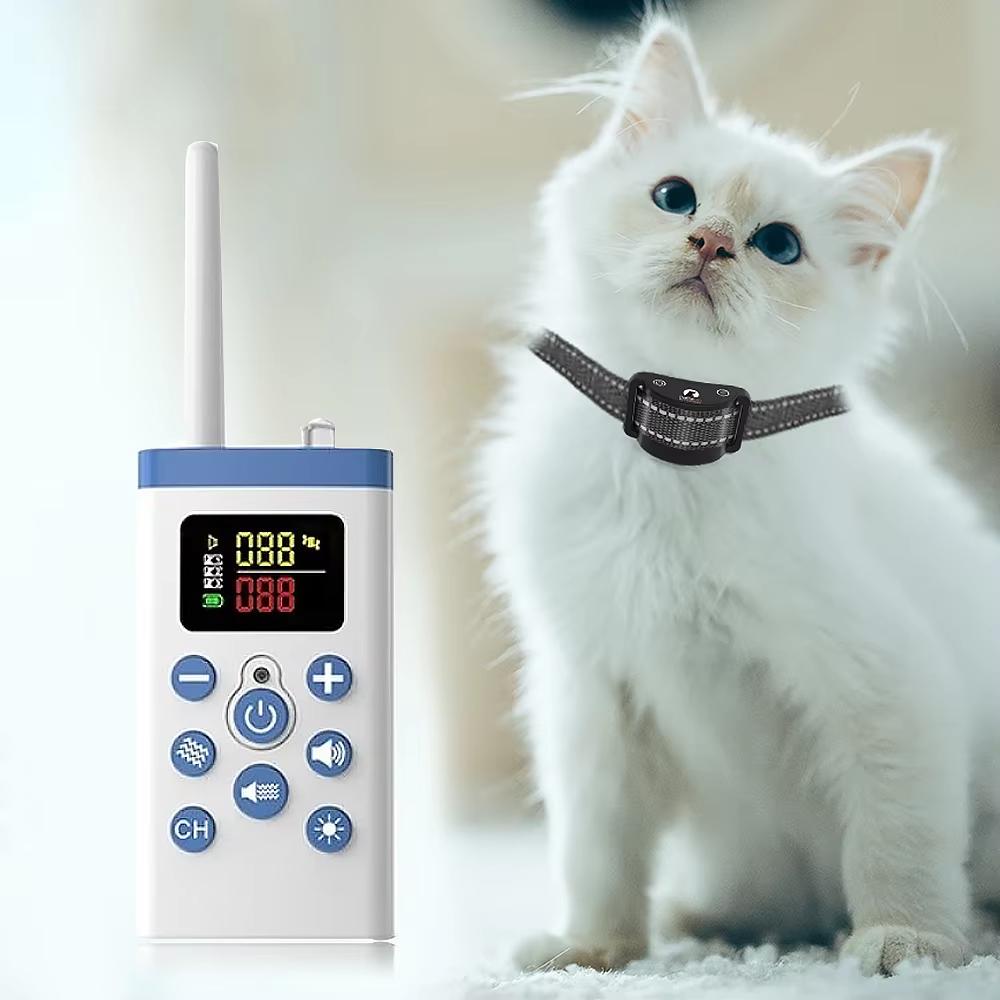 2026 NUOVO Collare Anti-Miao per Gatti, Collare Senza Scossa per Gatti con Telecomando, Collare di Addestramento per Gatti, Controllo Remoto/Anti-Miao Automatico per Gatti