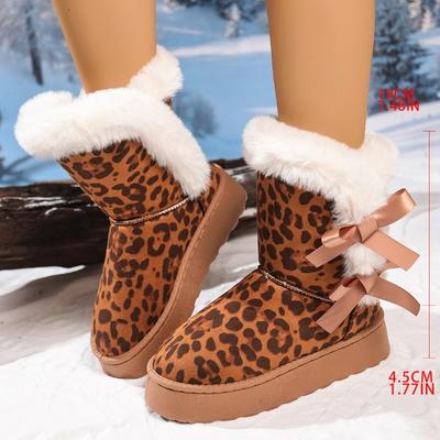 Stivali da Neve con Zeppa da Donna Inverno 2025 Nuovi Punta Rotonda Versatili Pile Ispessito Gambale Corto Neve Cotone