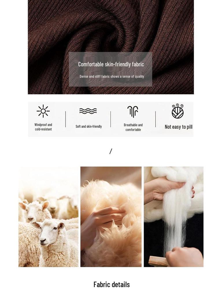 New Autumn Slim Fit V-Neck Five-Sleeve Hand-Crocheted Wool Sweater